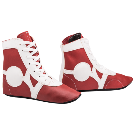 Купить Обувь для самбо SM-0102, кожа, красный Rusco в Берёзовском 