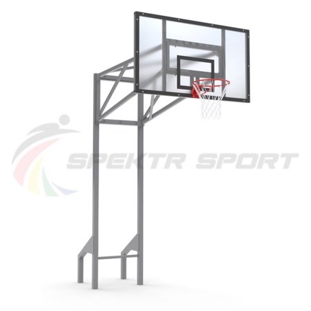 Купить Стойка баскетбольная уличная усиленная со щитом из оргстекла, кольцом и сеткой SP D 413 в Берёзовском 