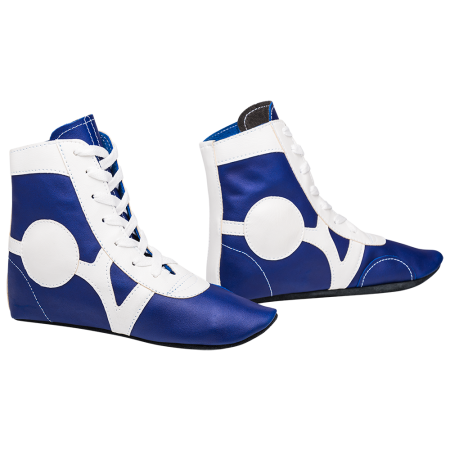 Купить Обувь для самбо SM-0102, кожа, синий Rusco в Берёзовском 