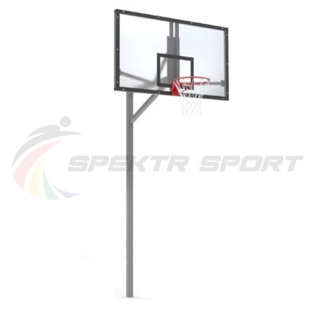 Купить Стойка баскетбольная уличная упрощенная со щитом из оргстекла, кольцом и сеткой SP D 412 в Берёзовском 
