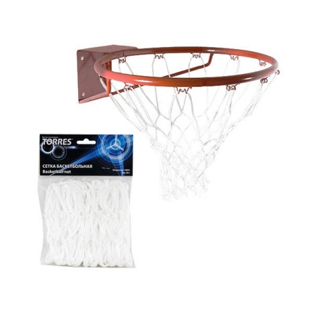 Купить Сетка баскетбольная Torres, нить 4 мм, белая в Берёзовском 