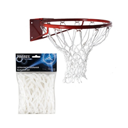 Купить Сетка баскетбольная Torres, нить 6 мм, белая в Берёзовском 