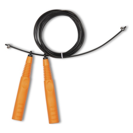 Купить Скакалка высокооборотная Кроссфит стальной шнур в оплетке 2.9 м чёрно-оранжевая в Берёзовском 